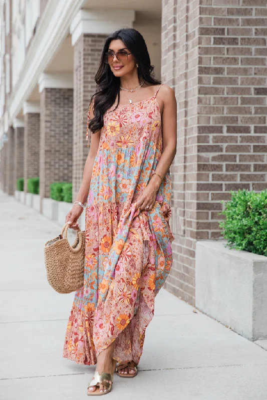 Enchanted To Meet You Multi Print Maxi Dress