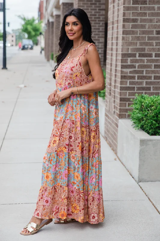 Enchanted To Meet You Multi Print Maxi Dress