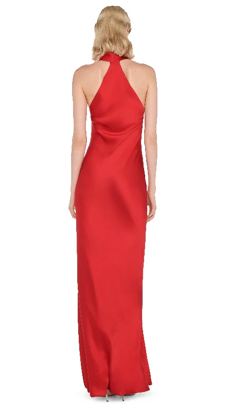 HALTER DRAPE BIAS GOWN