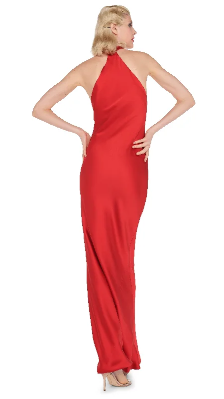 HALTER DRAPE BIAS GOWN