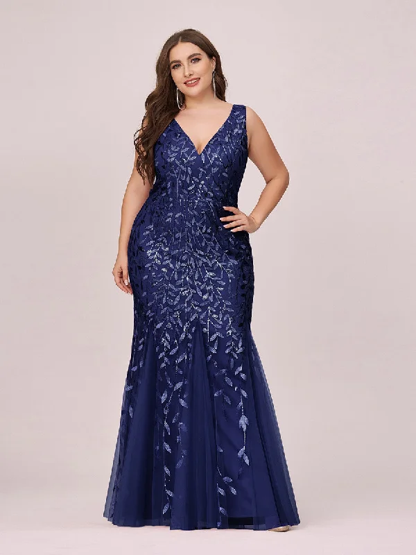 Plus Size Sequin Fishtail Wholesale Evening Dresses for Women