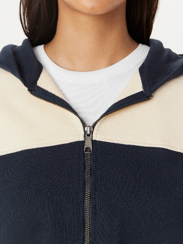 The Colourblock French Terry Hoodie in Space Blue