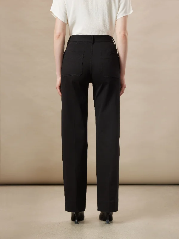 The Jane Straight Flex Pant in Black