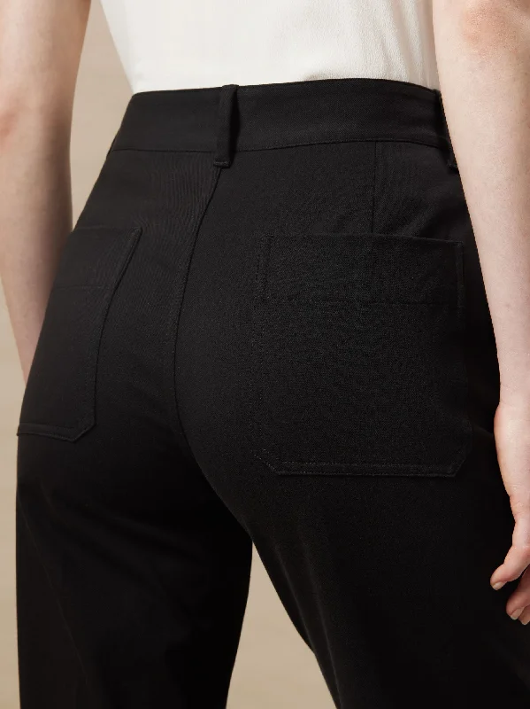 The Jane Straight Flex Pant in Black