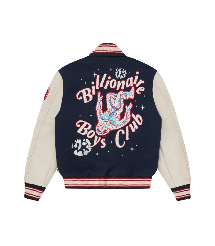 20TH ANNIVERSARY LEATHER SLEEVE VARSITY JACKET