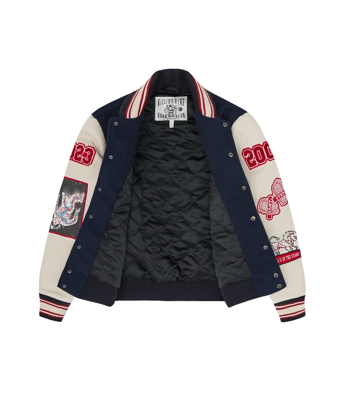 20TH ANNIVERSARY LEATHER SLEEVE VARSITY JACKET