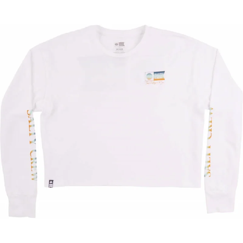 Alpha Gradient L/S Crop - White