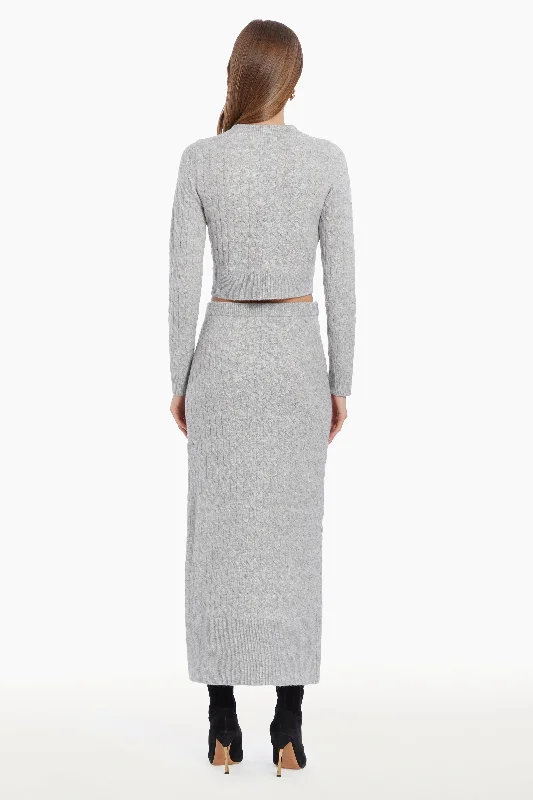 Amanda Uprichard Isla Skirt in Light Heather Grey