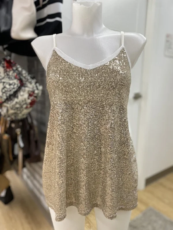 Angela Mara sequins/cotton cami M