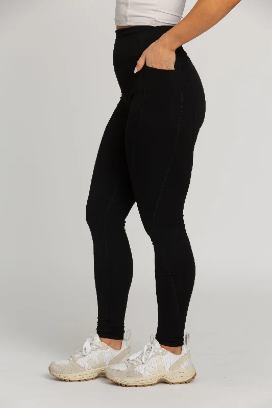 Black Lined Athletic Leggings