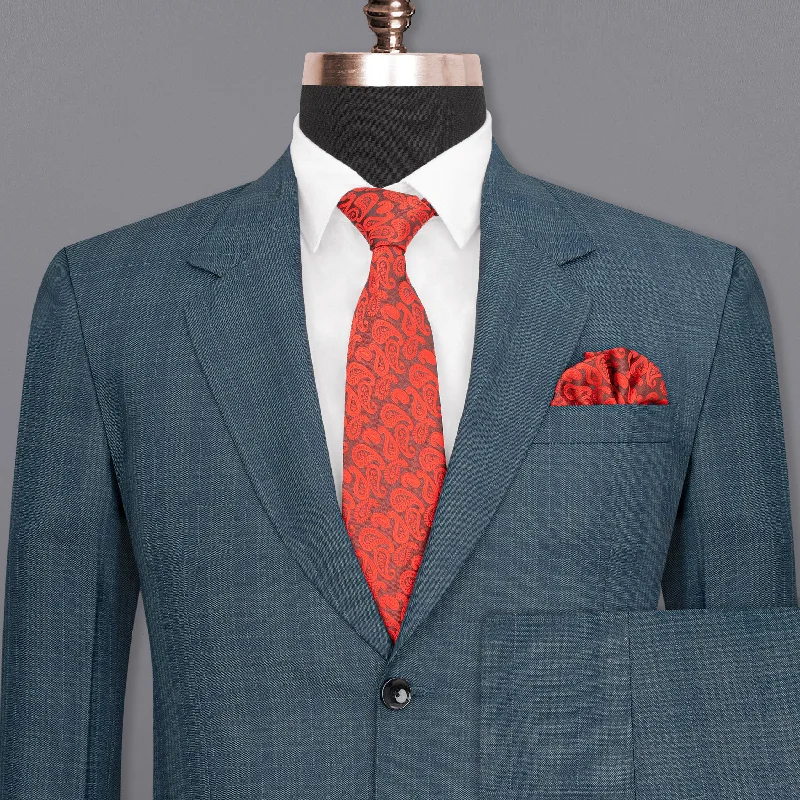 Blue Bayoux Checkered Wool Rich Suit