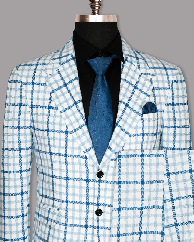 Bright White Windowpane Suit