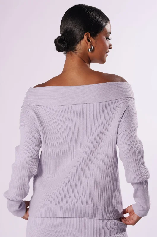 CAN'T LOSE OFF THE SHOULDER KNIT SWEATER