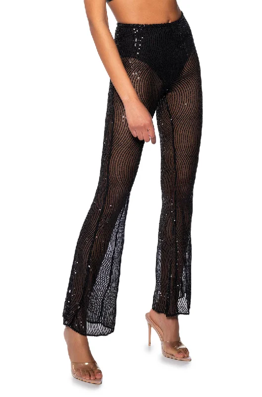 CATCHING EYES SEQUIN EMBELLISHED FLARE PANT