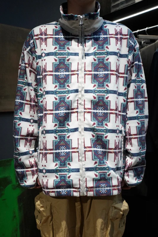 NATIVE CHECK TEX FLEECE JACKET (WHITE)