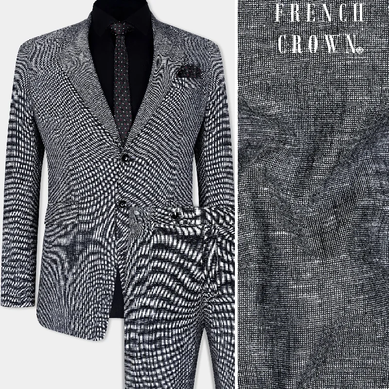 Dim Gray Luxurious Linen Single Breasted Suit