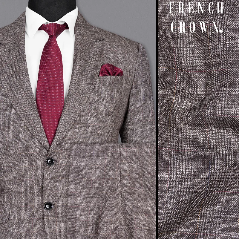 Don Juan Brown Plaid Wool Rich Suit