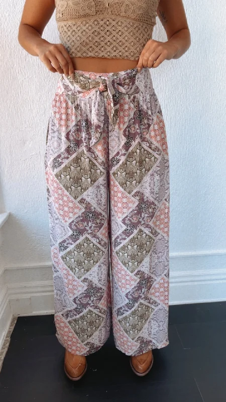 All Things Boho Printed Pant, Mauve