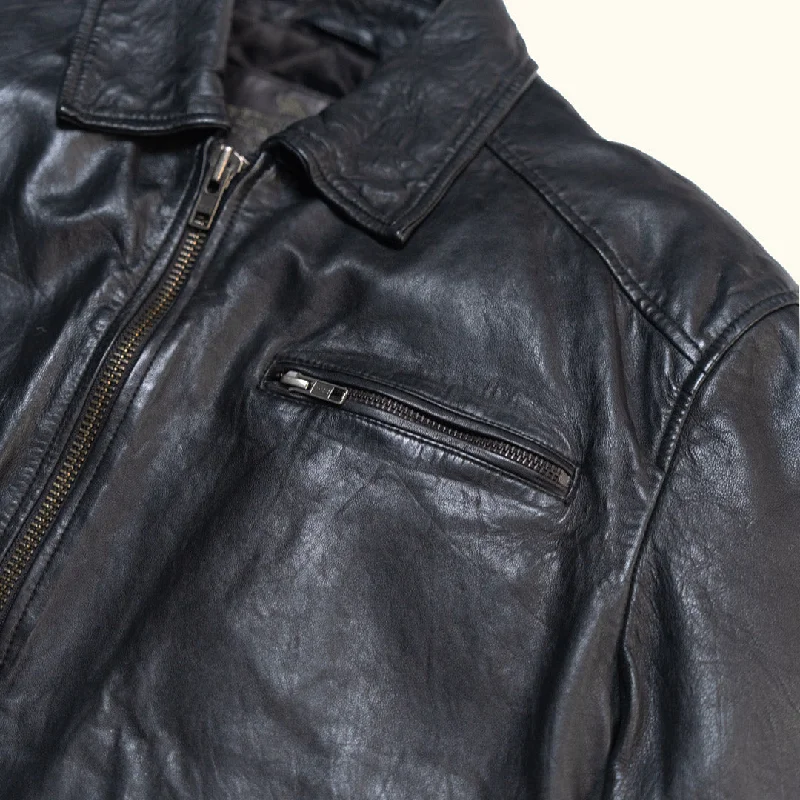 Glenwood Leather Driving Jacket | Vintage Black