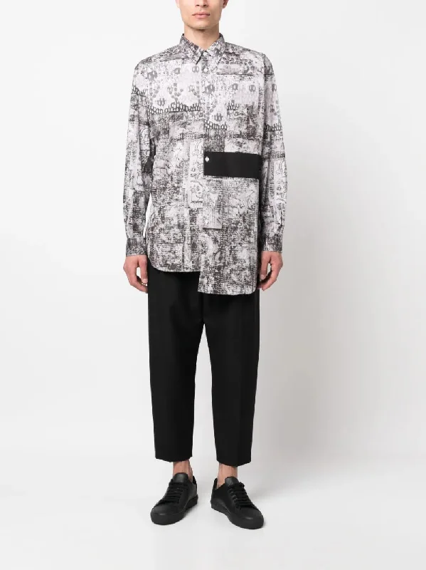 Graphic-Print Asymmetric Shirt