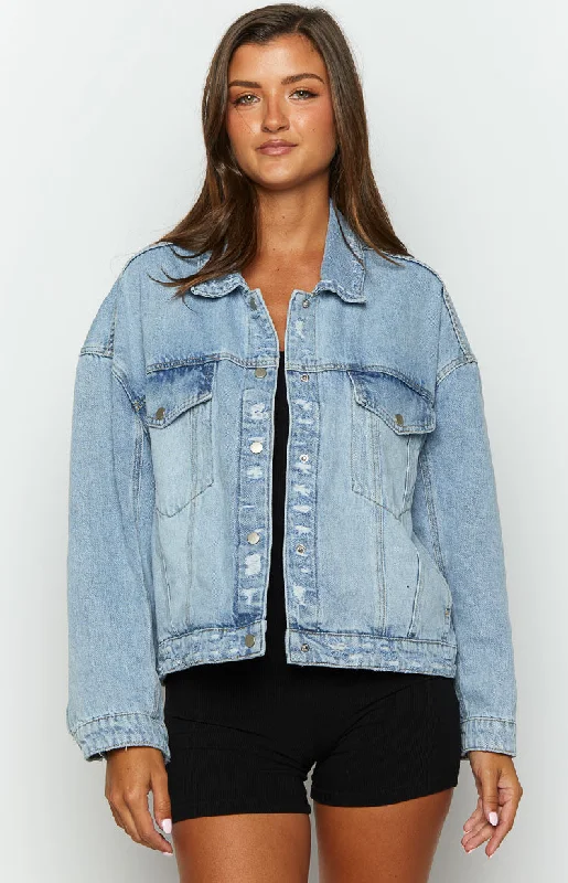 Hugo Light Wash Oversized Denim Jacket