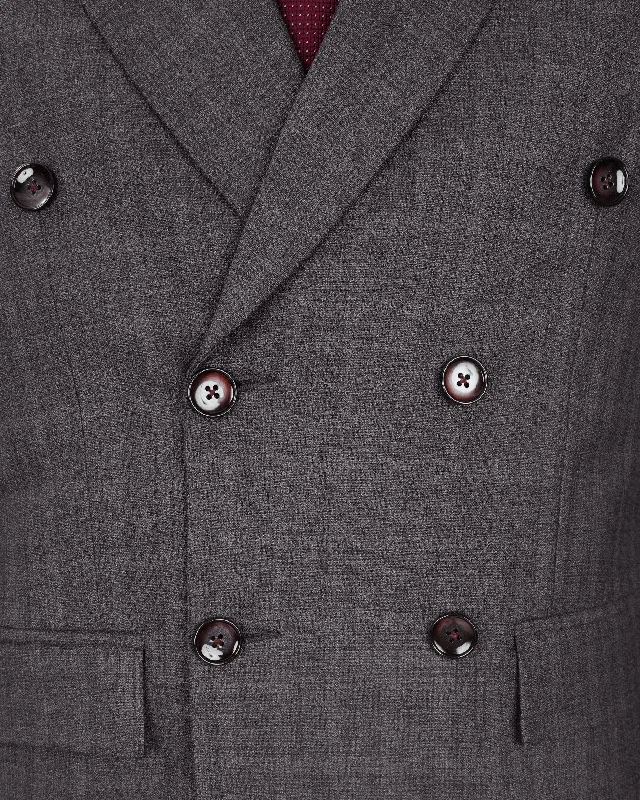 Iridium Gray Double-Breasted Blazer