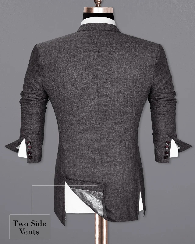 Iridium Gray Double-Breasted Blazer