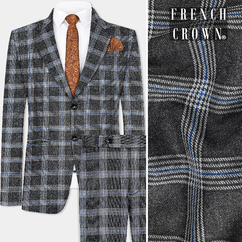 Iridium Gray Plaid Tweed Suit