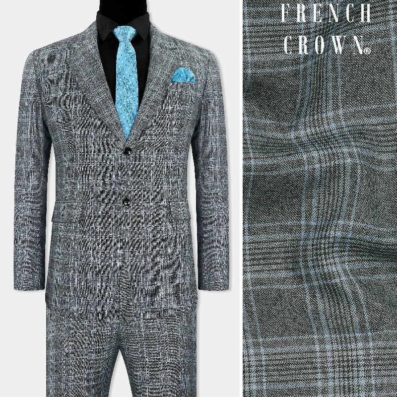 Ironside and Casper Gray Plaid Wool Rich Single Breasted Suit