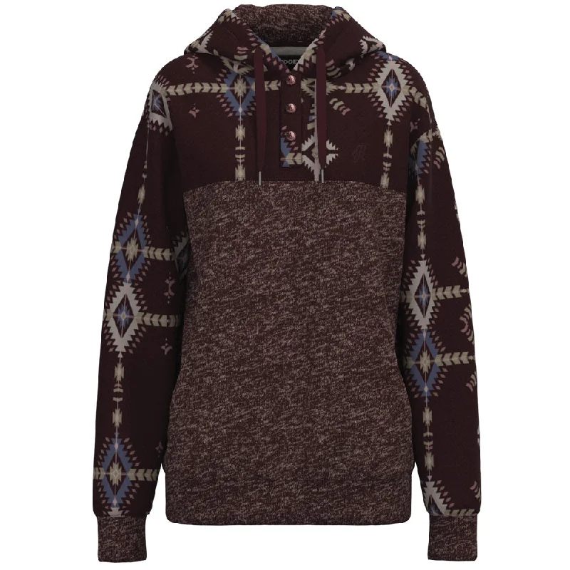 ""Jimmy"" Charcoal/ Maroon w/ Aztec Hoody