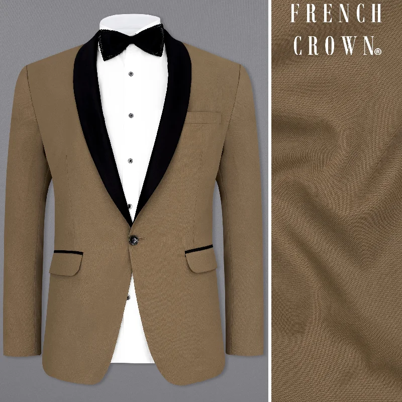 Khaki Brown Tuxedo Blazer