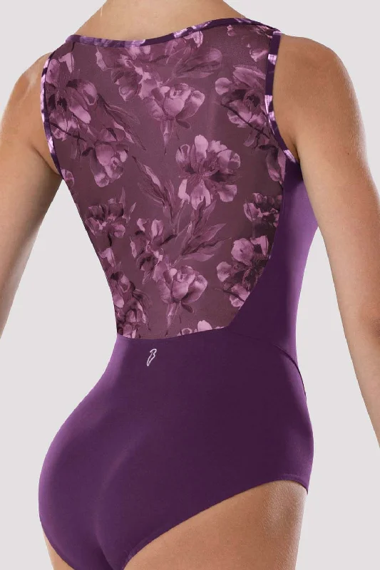 Ladies Eden Floral Boat Neck Leotard