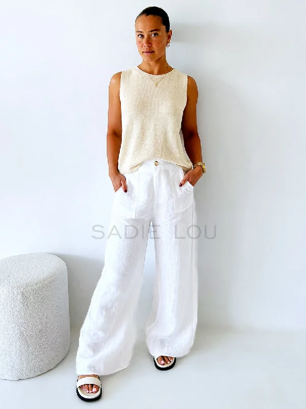 Little Lies / Jude Linen Pant - White