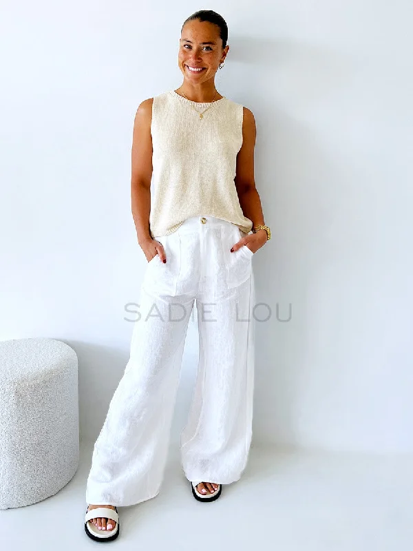 Little Lies / Jude Linen Pant - White