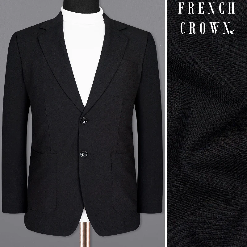 Mardi Gras Black Wool Rich Sports Blazer