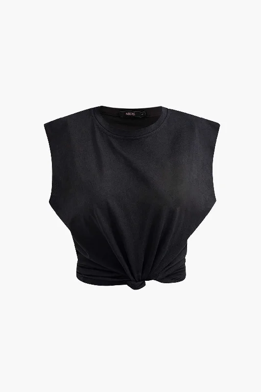 Basic Solid Sleeveless T-shirt