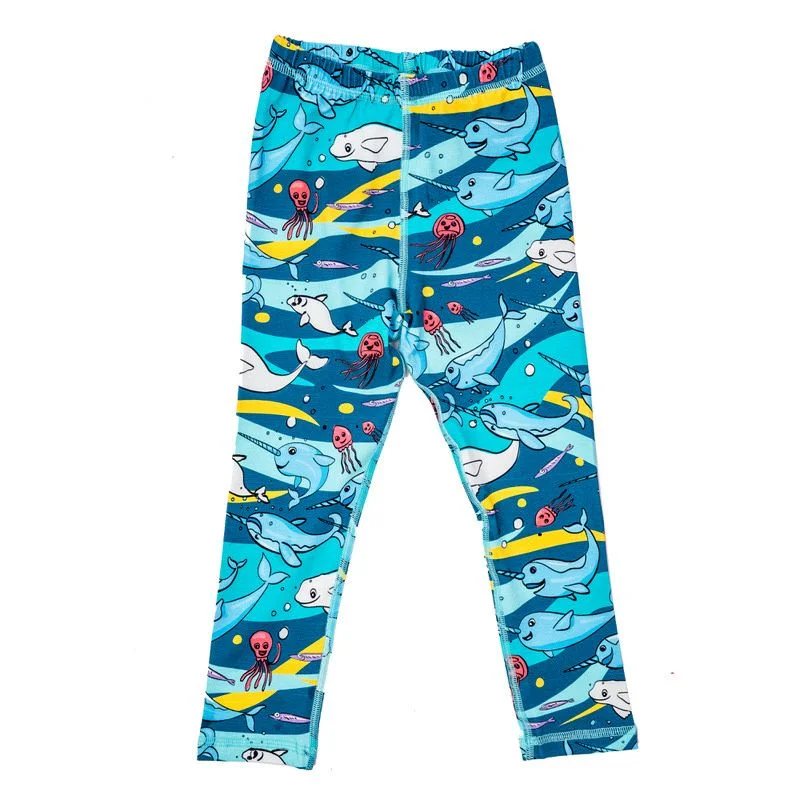 Turquoise Narwhals Leggings