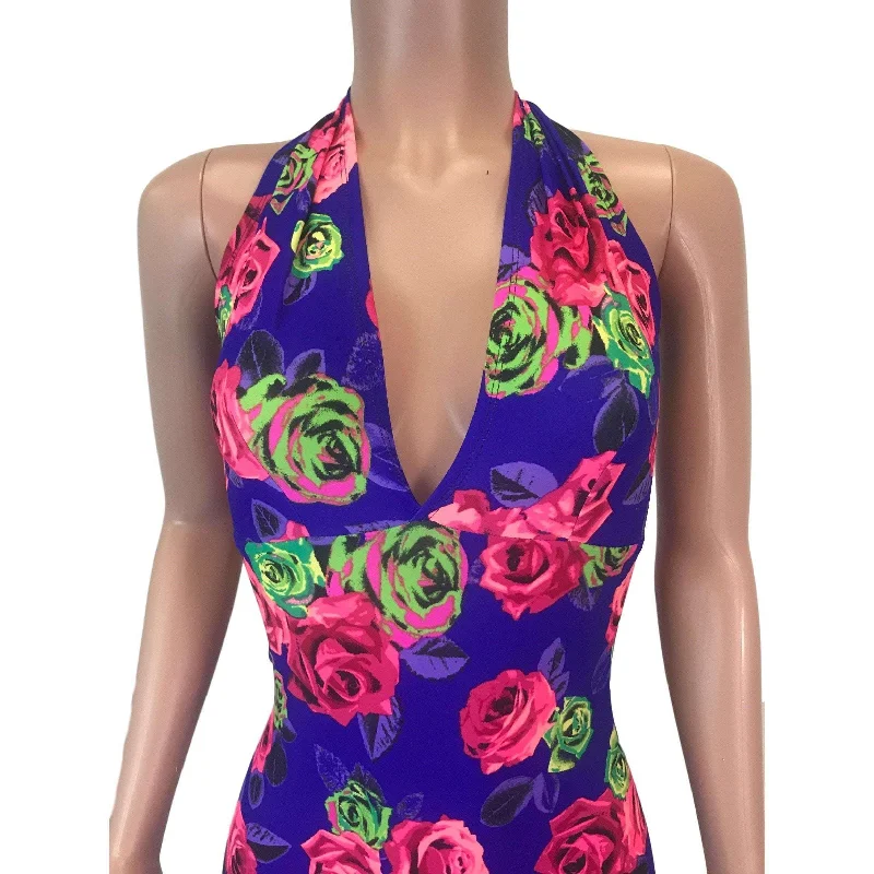 SALE - Halter Romper - Neon Rose