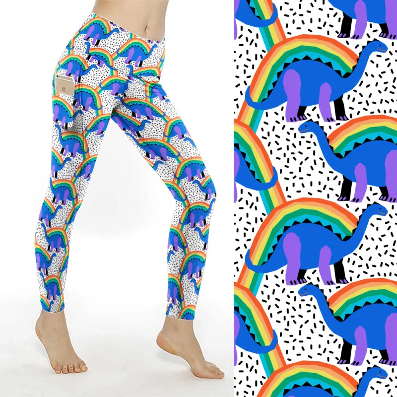 Rainbow Dinosaur Leggings