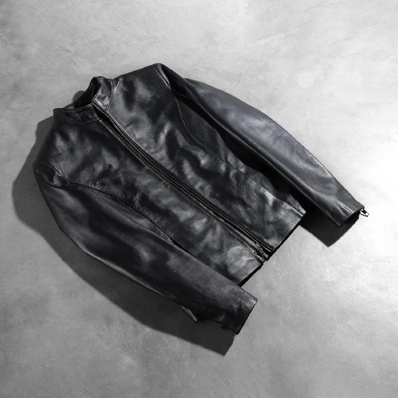 Rumella Black Leather Biker Jacket