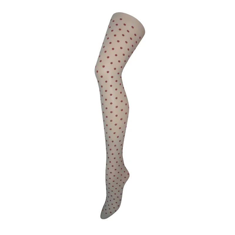 Tightology Spot Tights - Grey/Red