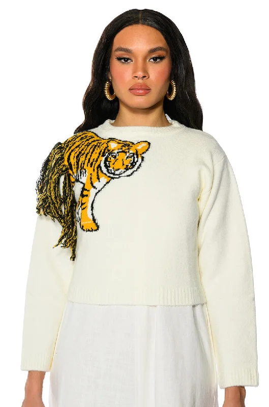 TIGER BABY CREW NECK LONG SLEEVE SWEATER