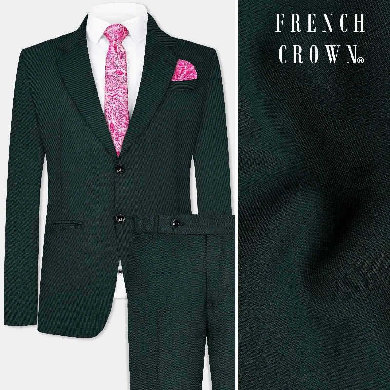 Timber Green Wool Rich Single Breasted Suit