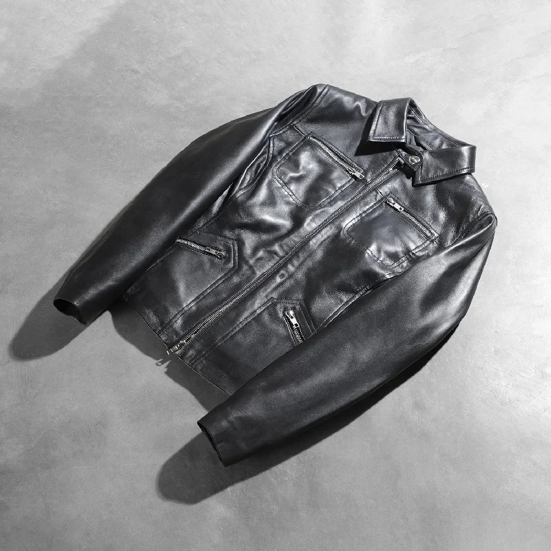 Tomachi Black Leather Jacket