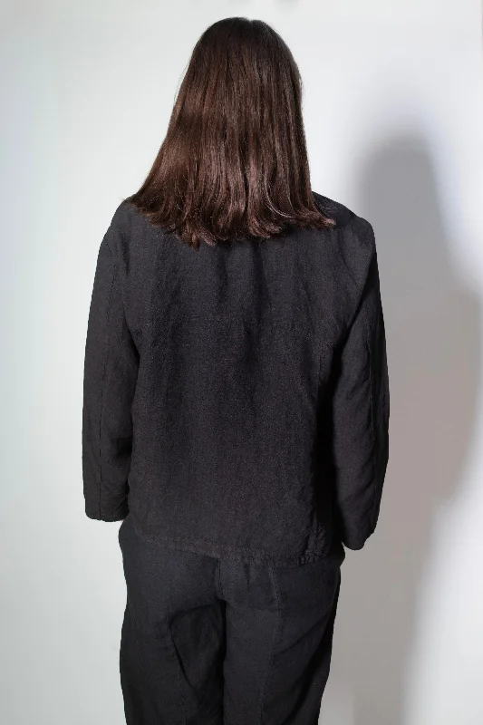 Transit Par Such Linen Shirt Jacket in Black