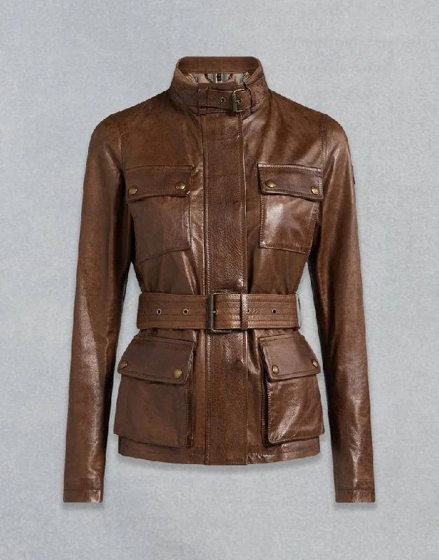 TRIUMPH 2ND VERSION WOMEN LEATHER JACKET - COGNAC