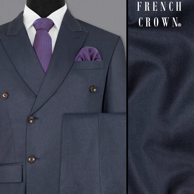 Valhalla Blue Double Breasted Wool Rich Suit