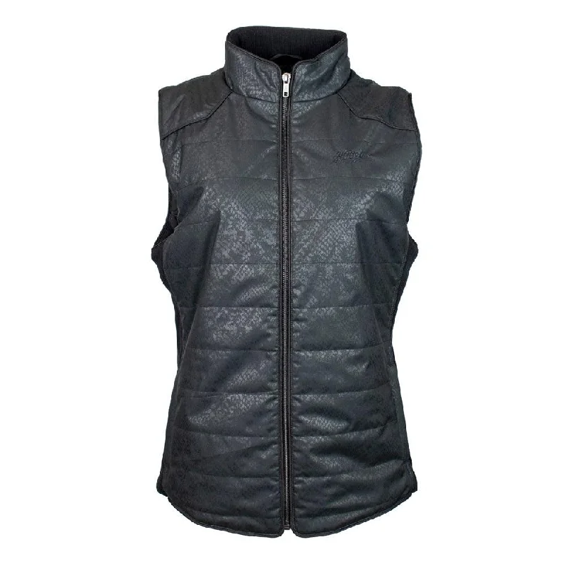 ""Hooey Ladies Quilted Vest"" Black w/Snake Pattern