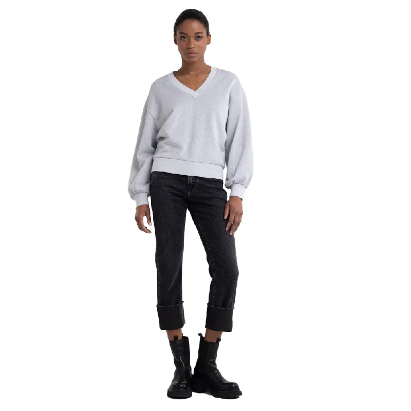 Replay Women's Lurex Sweatshirt With Puffed Sleeves