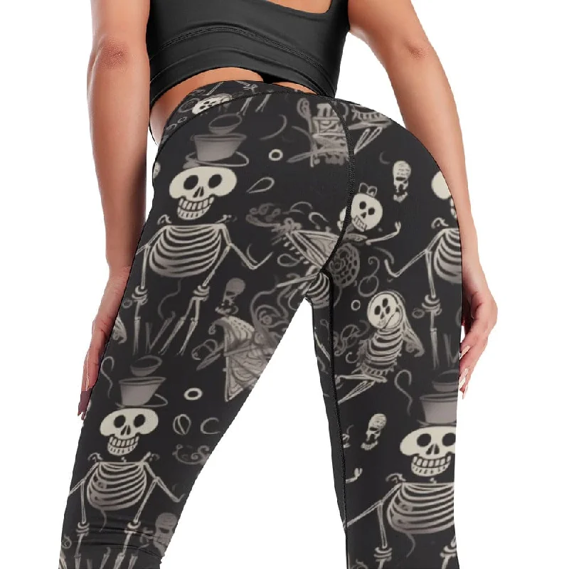 Women's 👩💀👖 Black Skull Skeleton Comfort Sports Yoga Pants